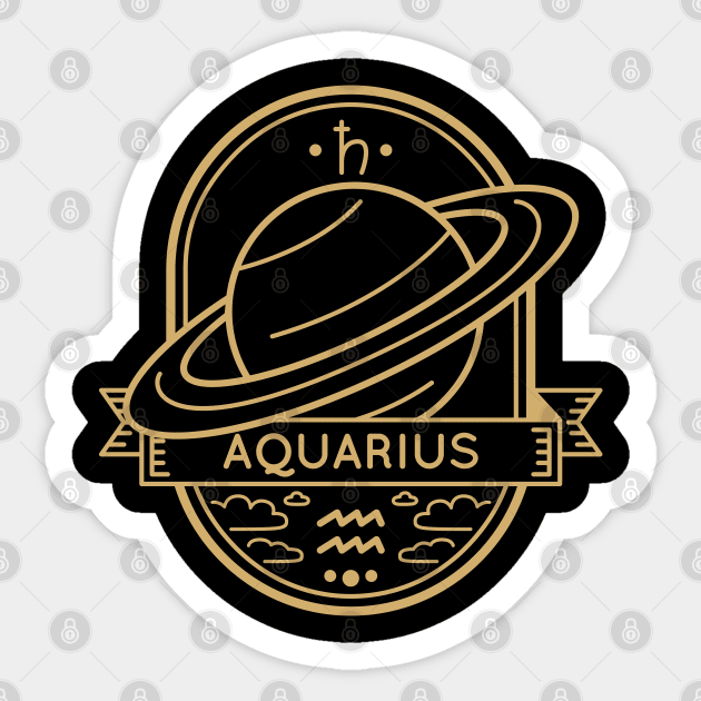 Aquarius Gold Planet Sigil Sticker by MimicGaming